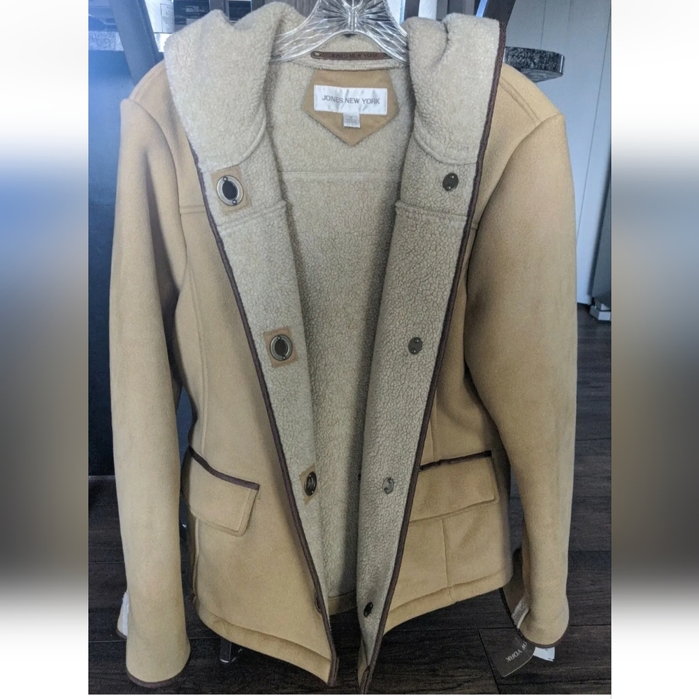 Jones New York Women's Honey/Birch Toggle Lined Coat - Size Small NWT!